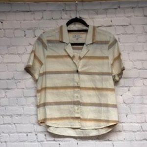 Madewell button down stripe top crop
